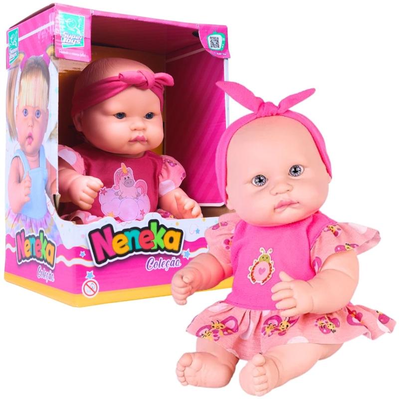 Boneca Neneka Sem Cabelo Divertida 640 - Super Toys - Boneca Bebê
